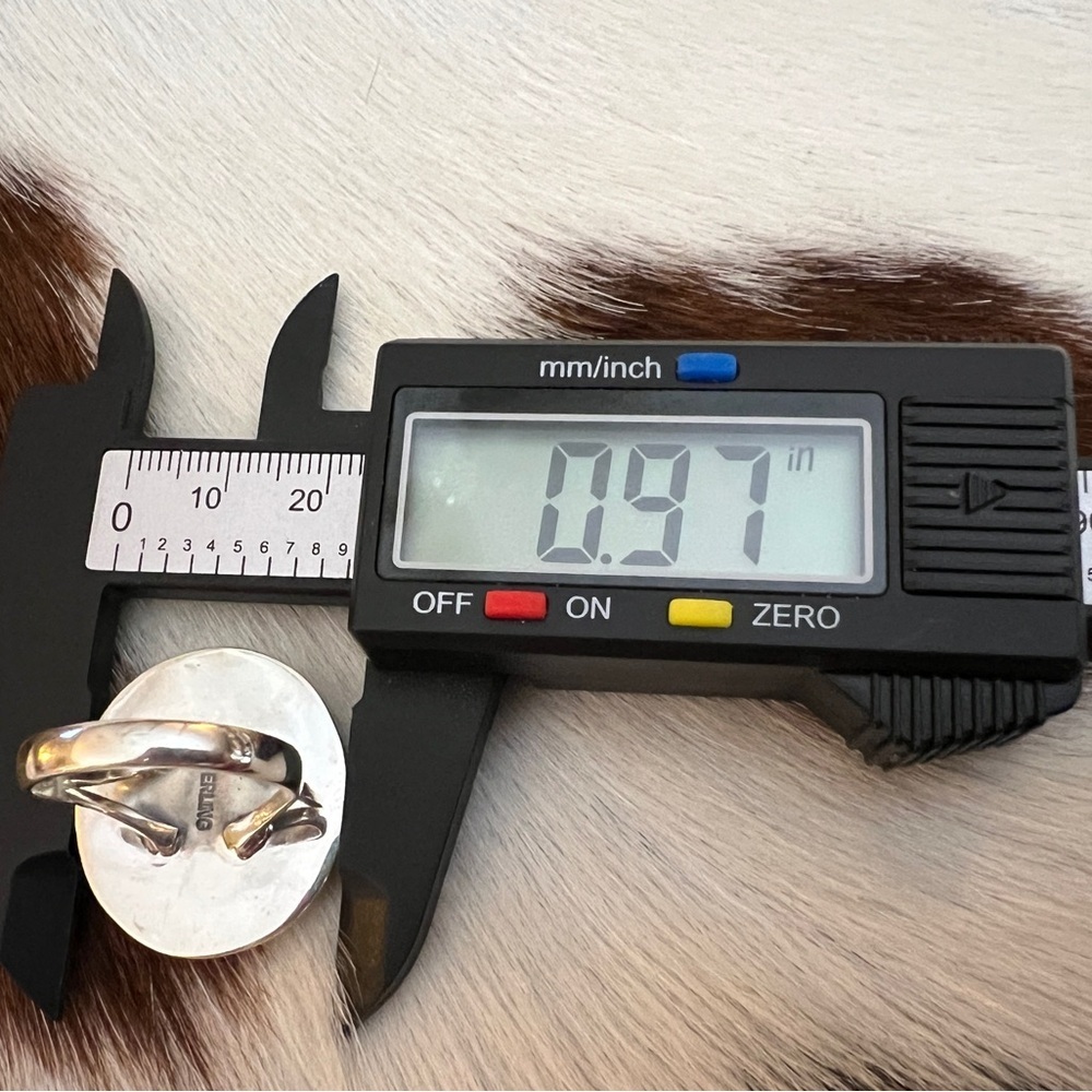 ❤️ Kingman Turquoise Shadowbox Statement Navajo Western Sterling Ring Size 9.5 - Picture 12 of 13